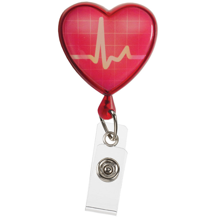 Retracteze™ ID Holder EKG Heart Red