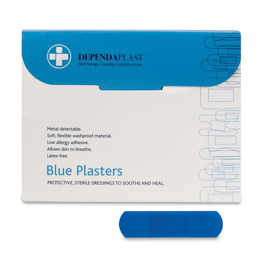 Dependaplast Blue Food Area Plasters - 7cm x 2cm - Box of 100