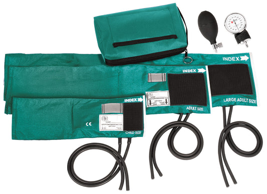 3-in-1 Aneroid Sphygmomanometer Set with Carry Case Teal