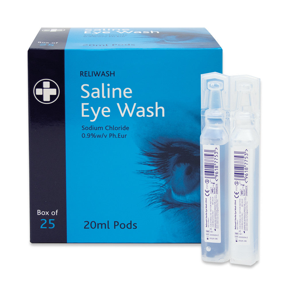 Reliwash 20ml Saline Eye Pods Sterile - Pack of 5