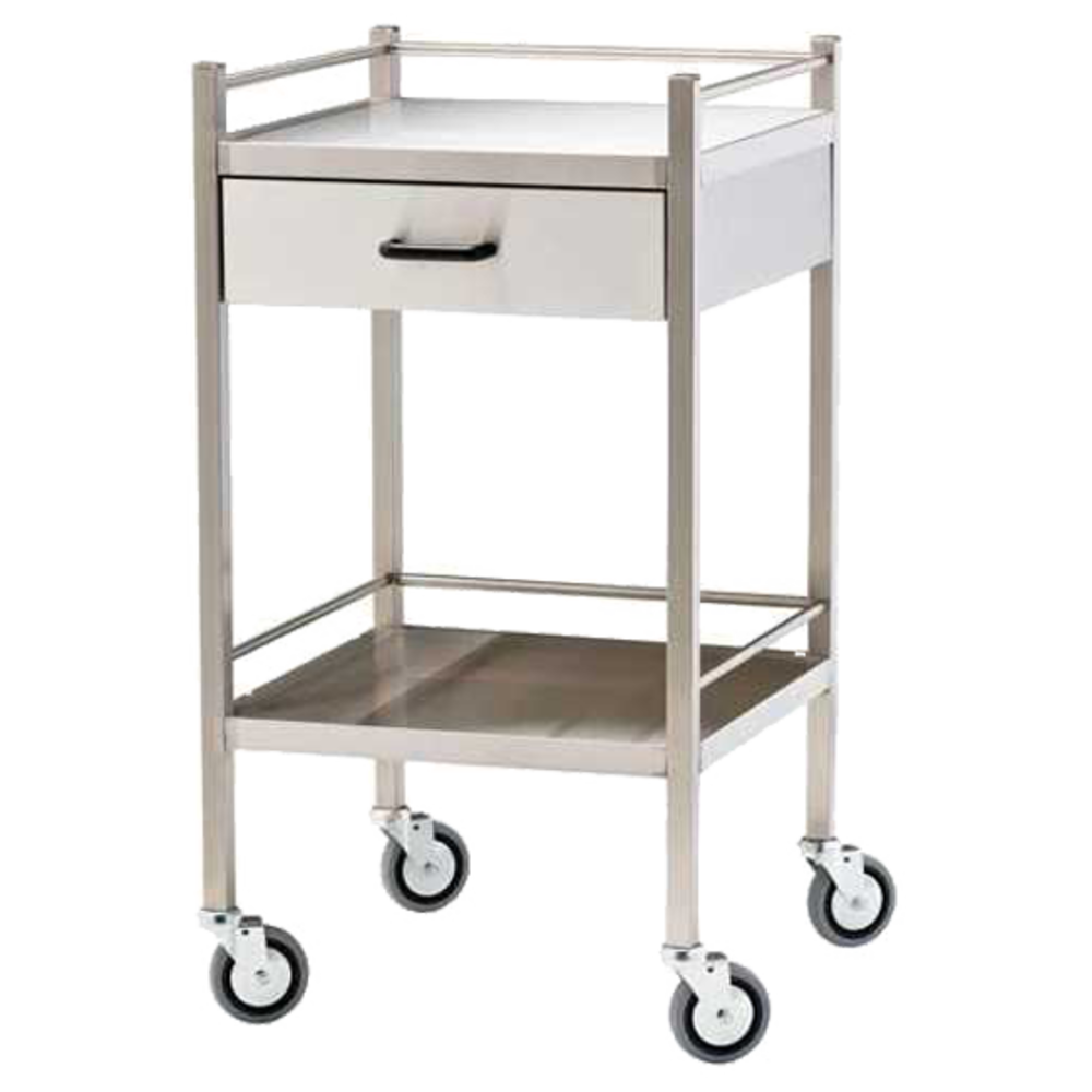 Medium Stainless Steel Trolley With Drawer