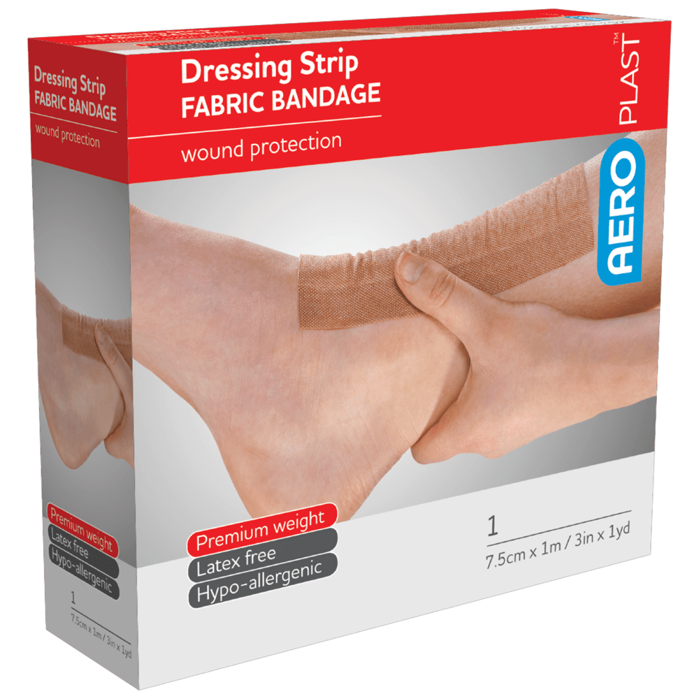 AEROPLAST Premium Fabric Dressing Strip - 7.5cm x 1M