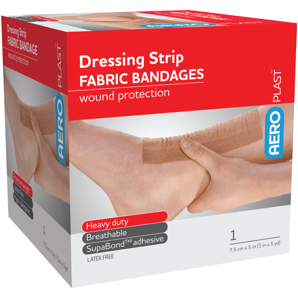 AEROPLAST Premium Fabric Dressing Strip - 7.5cm x 5M