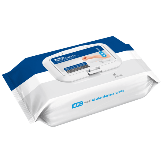 AEROWIPE 75% Isopropyl Alcohol Surface Wipes - Pouch of 60 (DG)