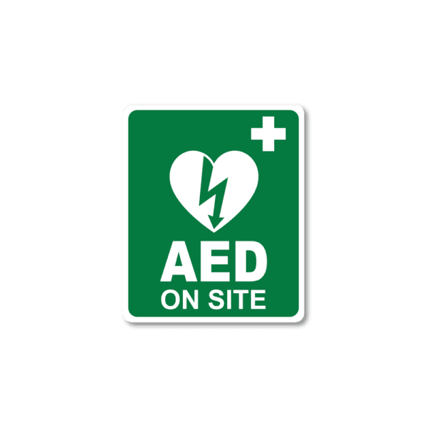 Cardiact AED On Site Sticker 10 x 12cm