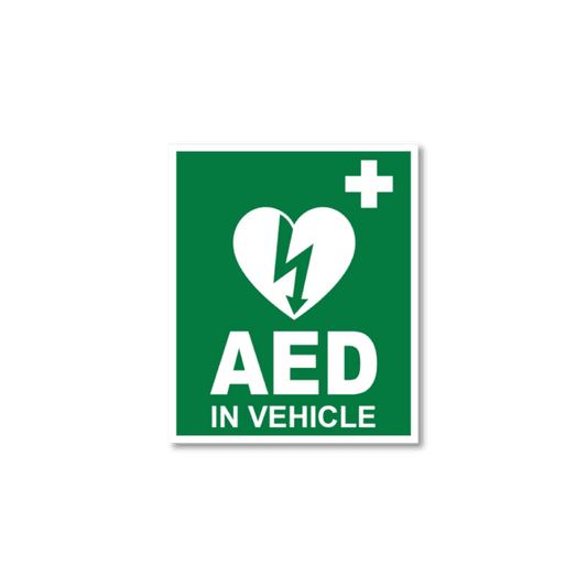 Cardiact AED In Vehicle Window Sticker 10 x 12cm