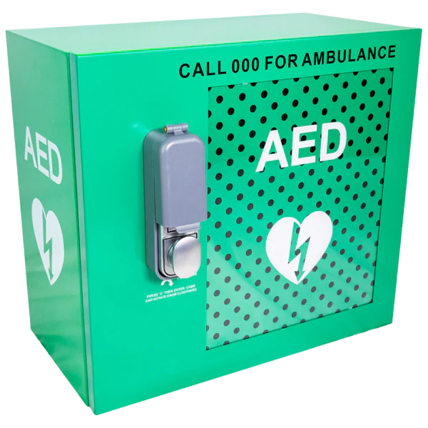 Alarmed Outdoor AED Cabinet with Lock 48 x 47 x 31cm