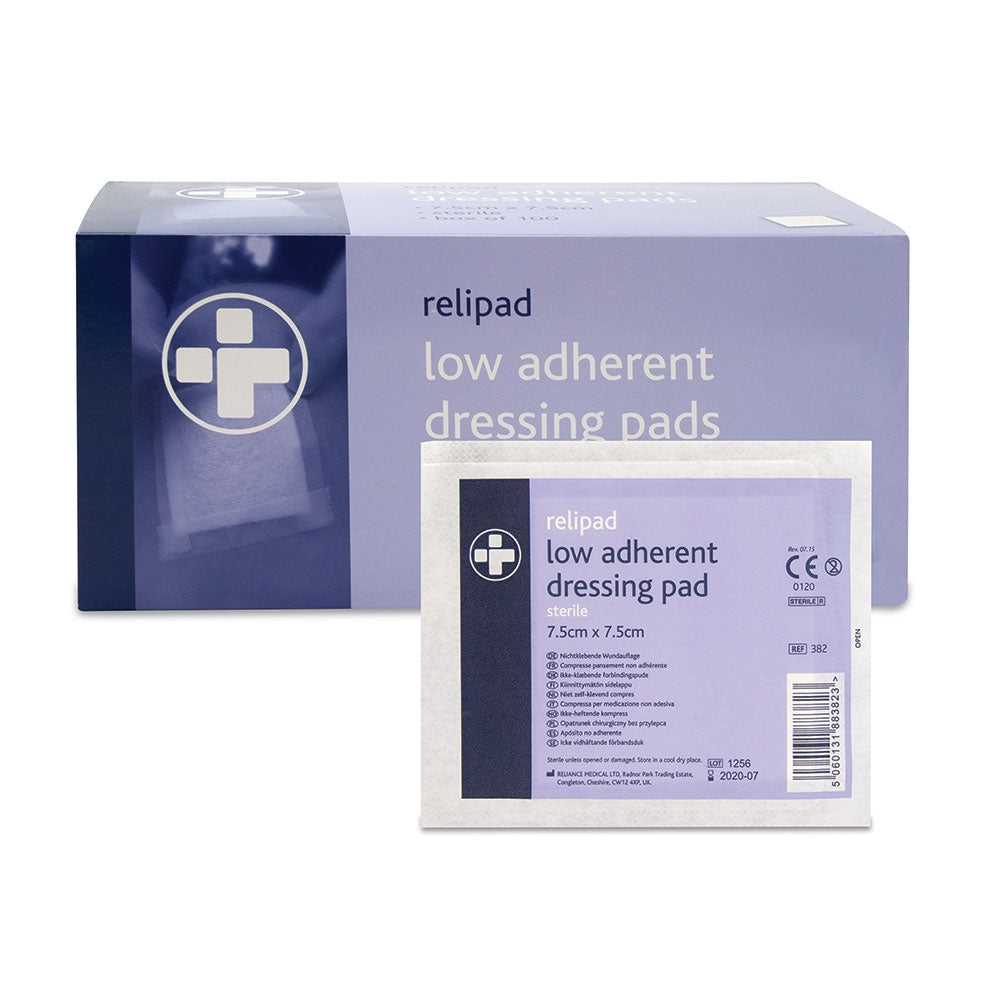 Low-Adherent Dressing Pads 7.5cm x 7.5cm, Box of 100