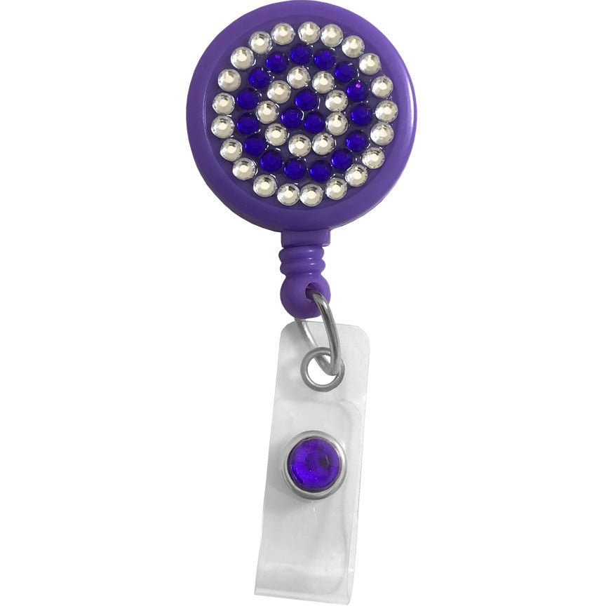 Retracteze™ ID Holder Rhinestone Purple